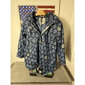 HATLEY Rain Coat Jacket‎ Girls Size 12 Nordic Rain Drops Splash Jacket - USED